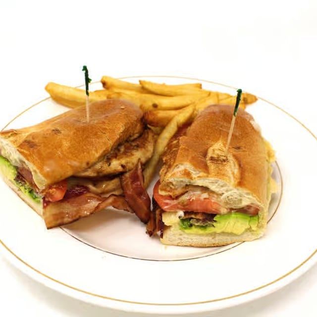 Avocado Chicken Club Sandwich.