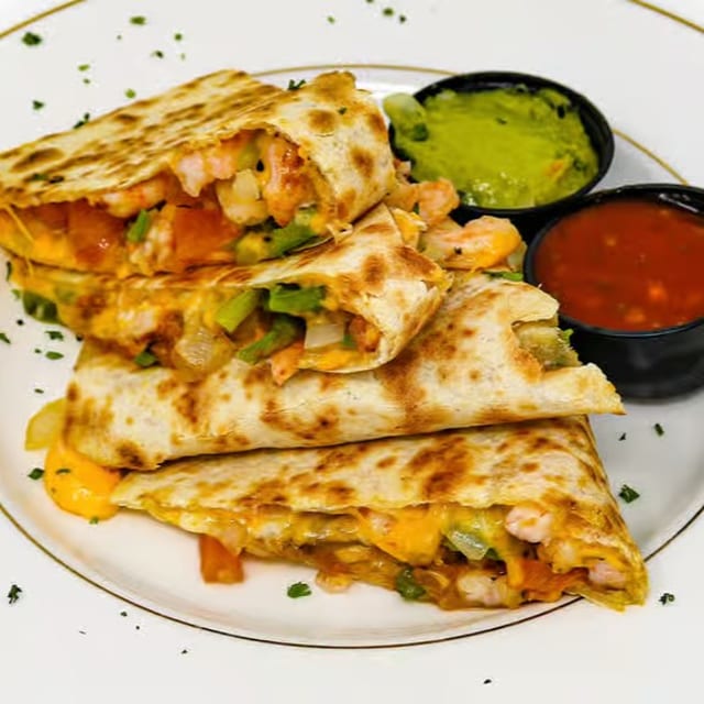 Shrimp or Steak Quesadilla.